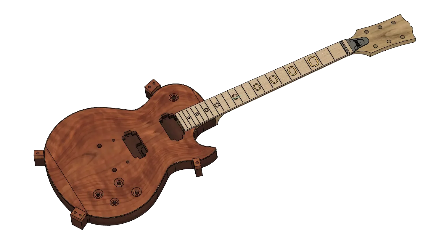 3D-Modell einer Les Paul Style E-Gitarre