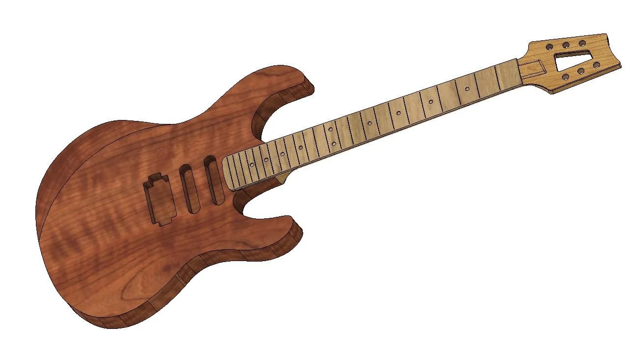 3D-Modell einer E-Gitarre