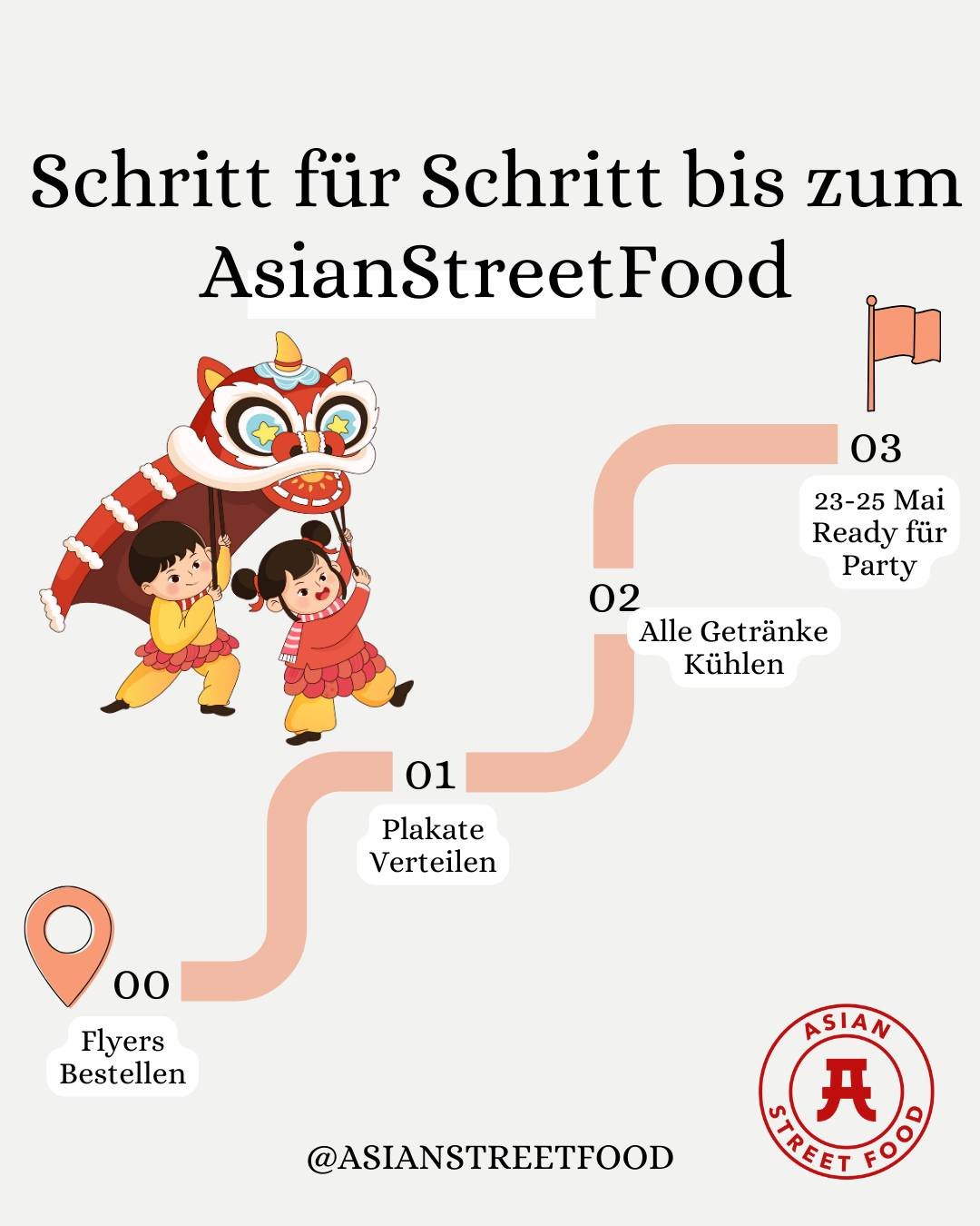 🚨 Der Countdown l&auml;uft &ndash; Schritt f&uuml;r Schritt Richtung AsianStreetFood-Fest! 😍🍜
Von Flyern bis gek&uuml;hlten Drinks&hellip; wir sind sowas von bereit, mit euch vom 23.&ndash;25. Mai zu feiern! 🥳

💃 Tanzt euch schon mal warm, plant