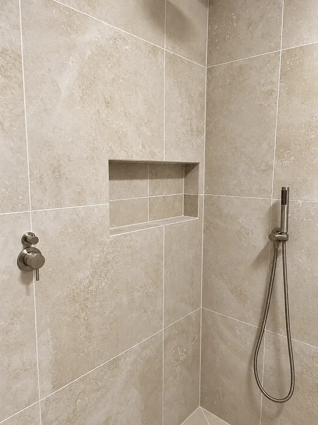 Recessed shower niche in a South Yarra bathroom renovation