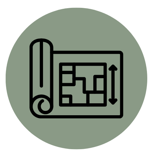 Extra living space with home extension icon