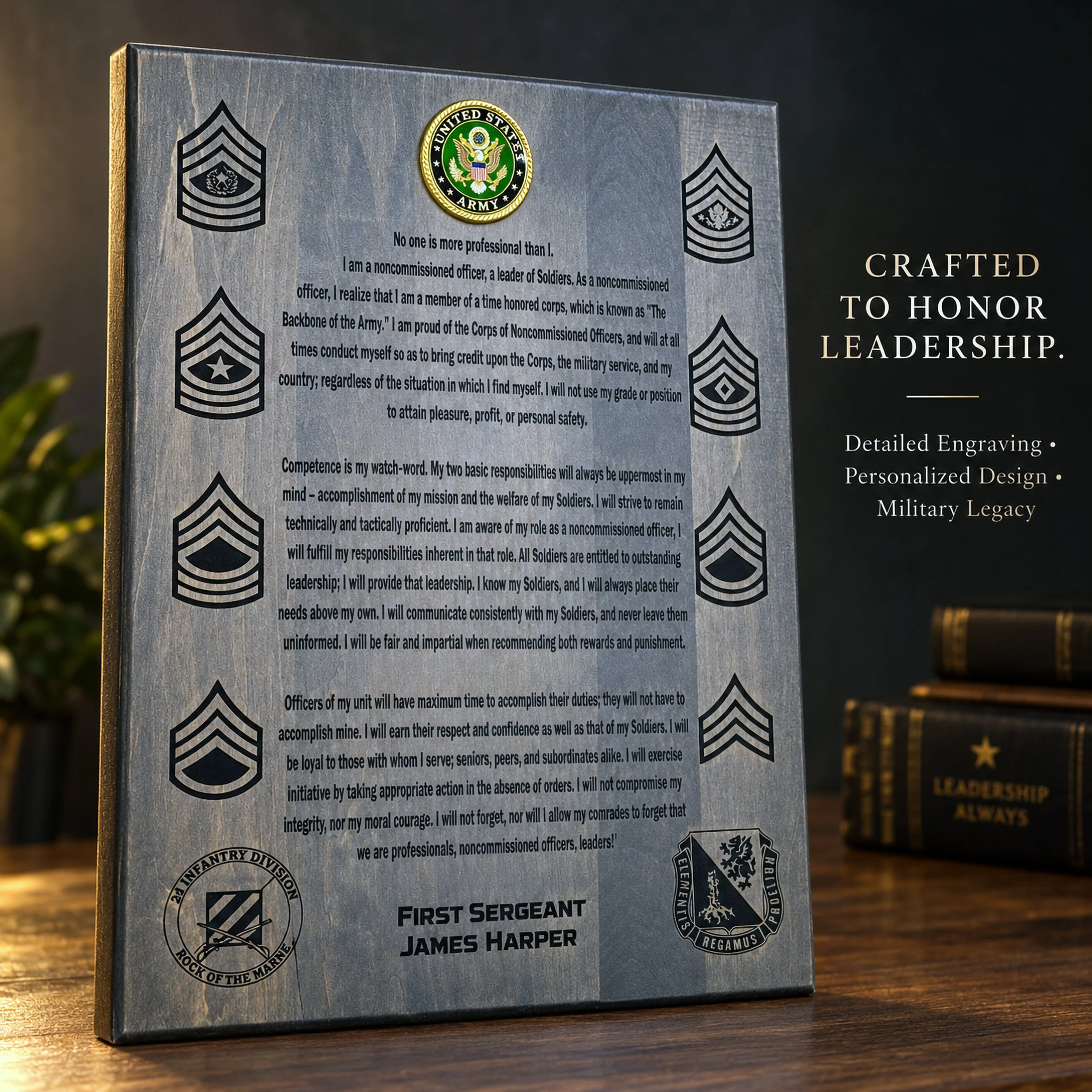 Custom NCO Creed Plaque