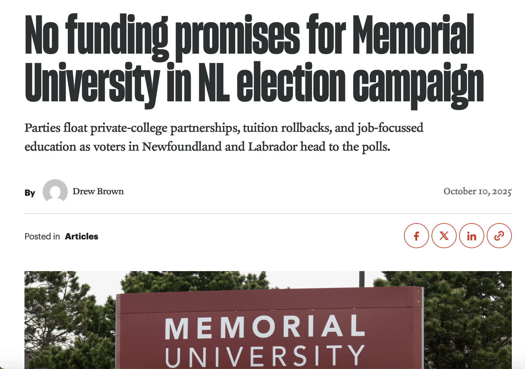 No funding promises for Memorial University in NL election campaign