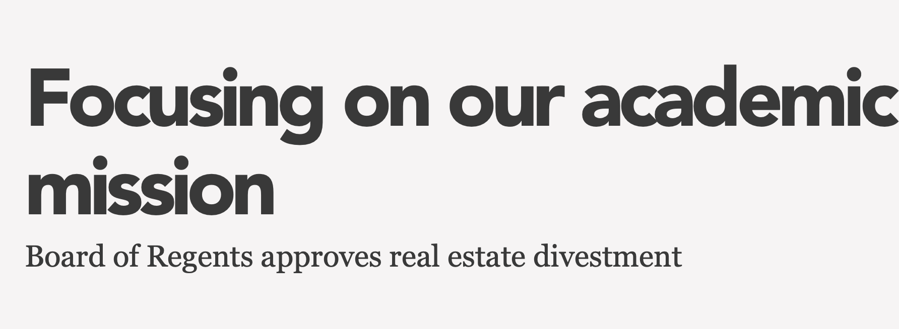 Memorial Announces real estate divestment