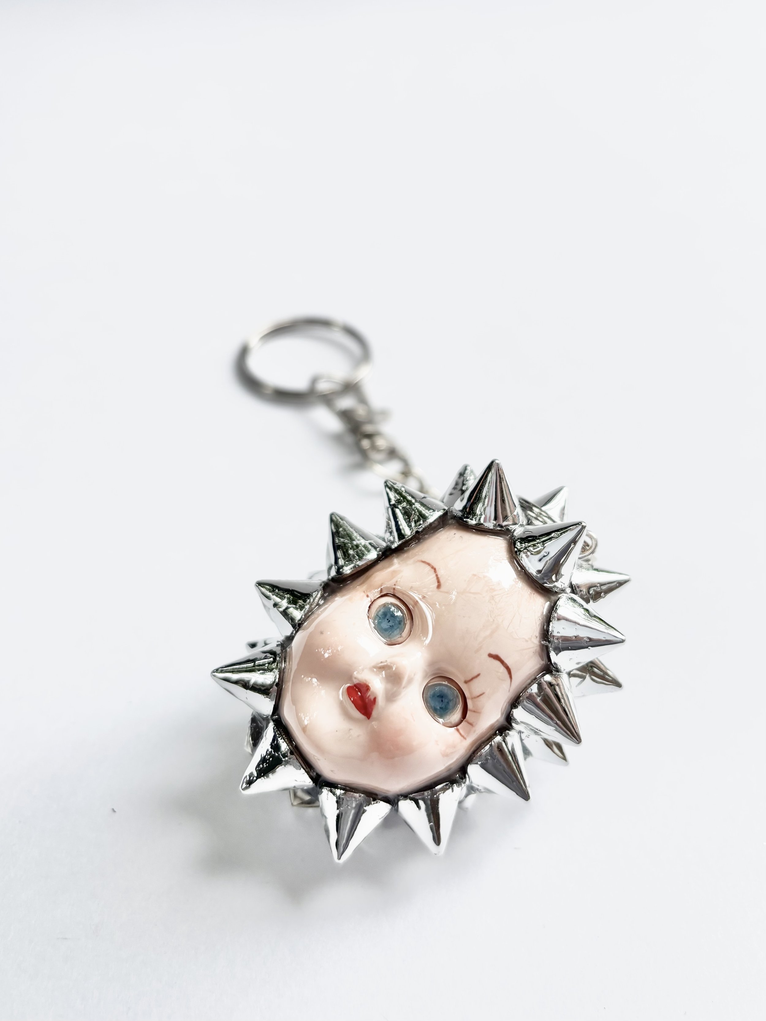 Spiked Doll Head Keychain
