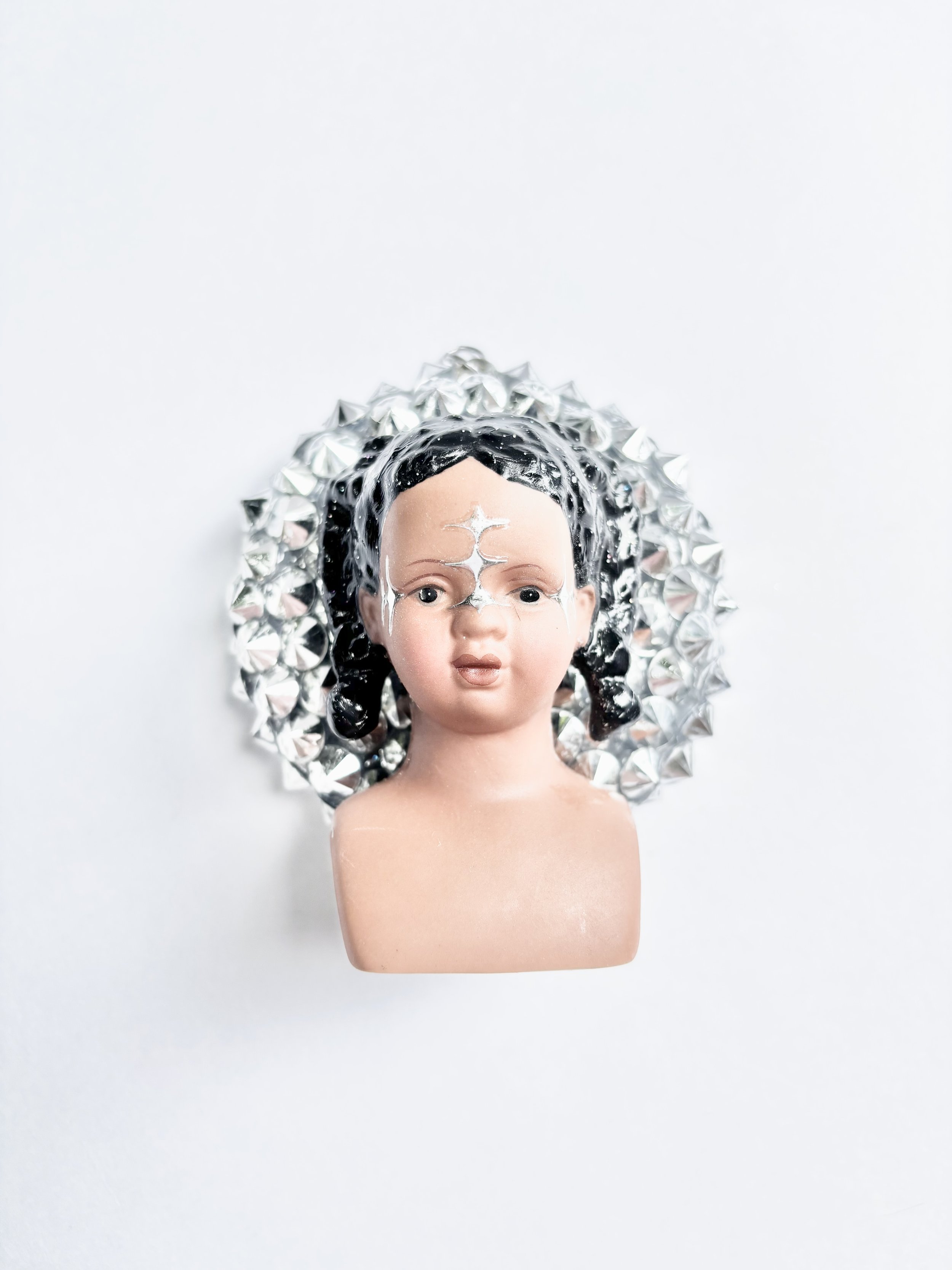 Spiked Doll Bust Wall-Hanging