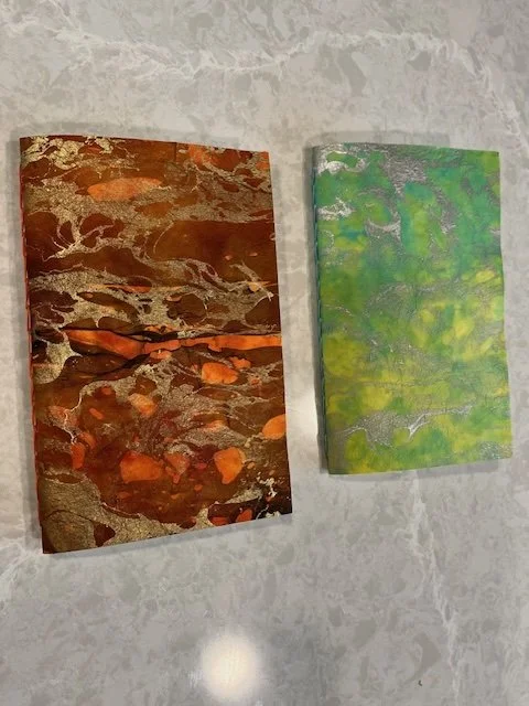Marbled Covers, Chain Stitch