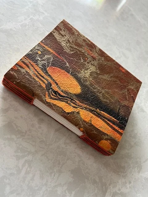 Orange Marble, Buttonhole Stitch