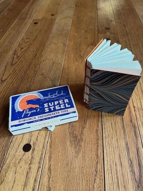 Super Steel Vintage Pin Box, Matching Coptic Stitch Book