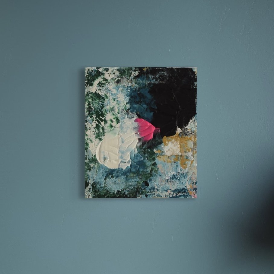 Goldige Planet 2.4 I 2022 I 30x35x1.8 cm I Acryl auf Leinwand I VERKAUFT