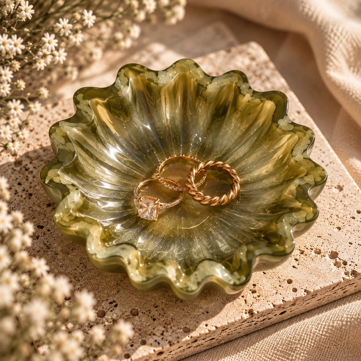 Scalloped Trinket Dish 🌿🤎