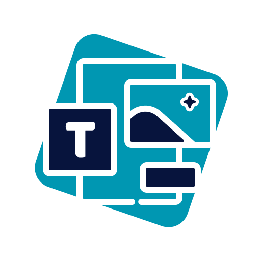 Icon representing Microsoft Teams with photo and text features.