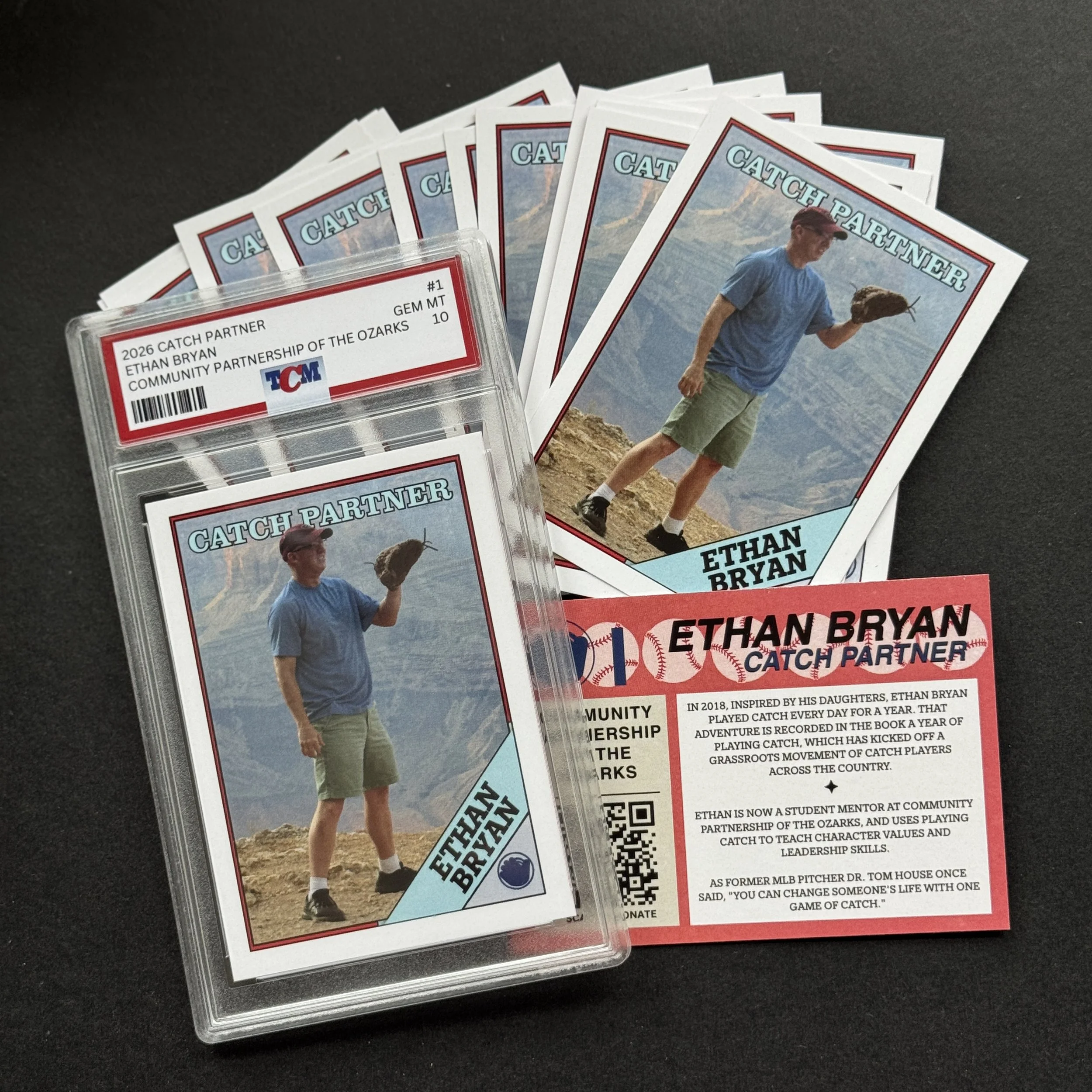 Ethan Bryan Catch Partner promotional trading cards created for Community Partnership of the Ozarks nonprofit program.