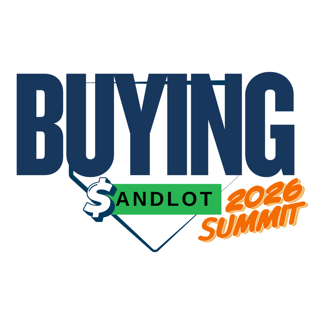 Logo for the 2026 Sandlot Byming Summit featuring bold text and graphic elements.