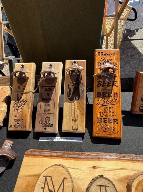 Engraved wooden bottle openers