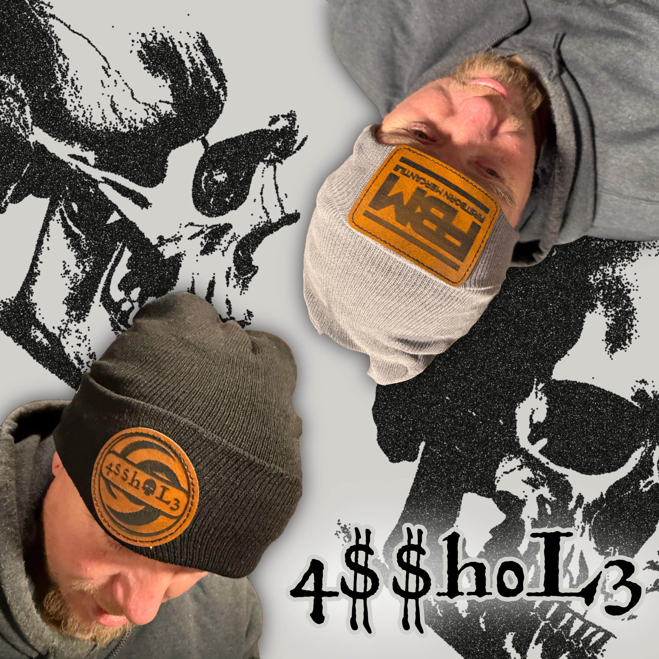 Custom Laser Engraved Faux Leather Patch Stocking Cap