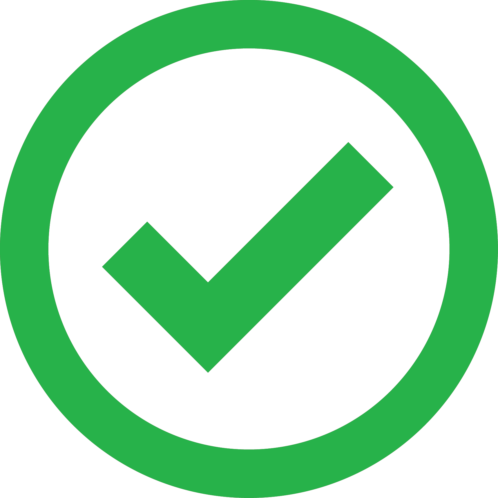 A green circular checkmark icon, indicating approval or success.