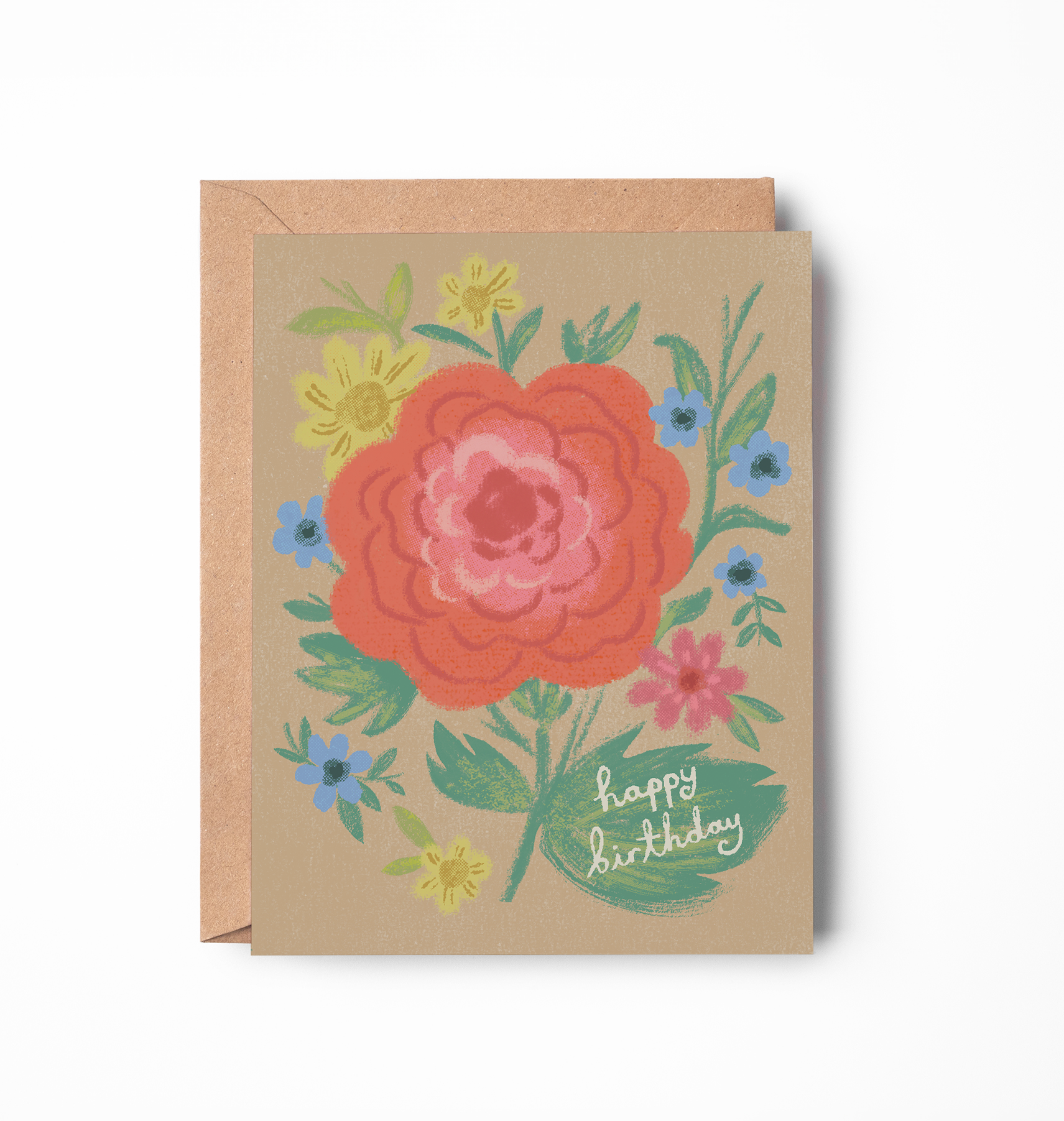 Red Floral Birthday Card