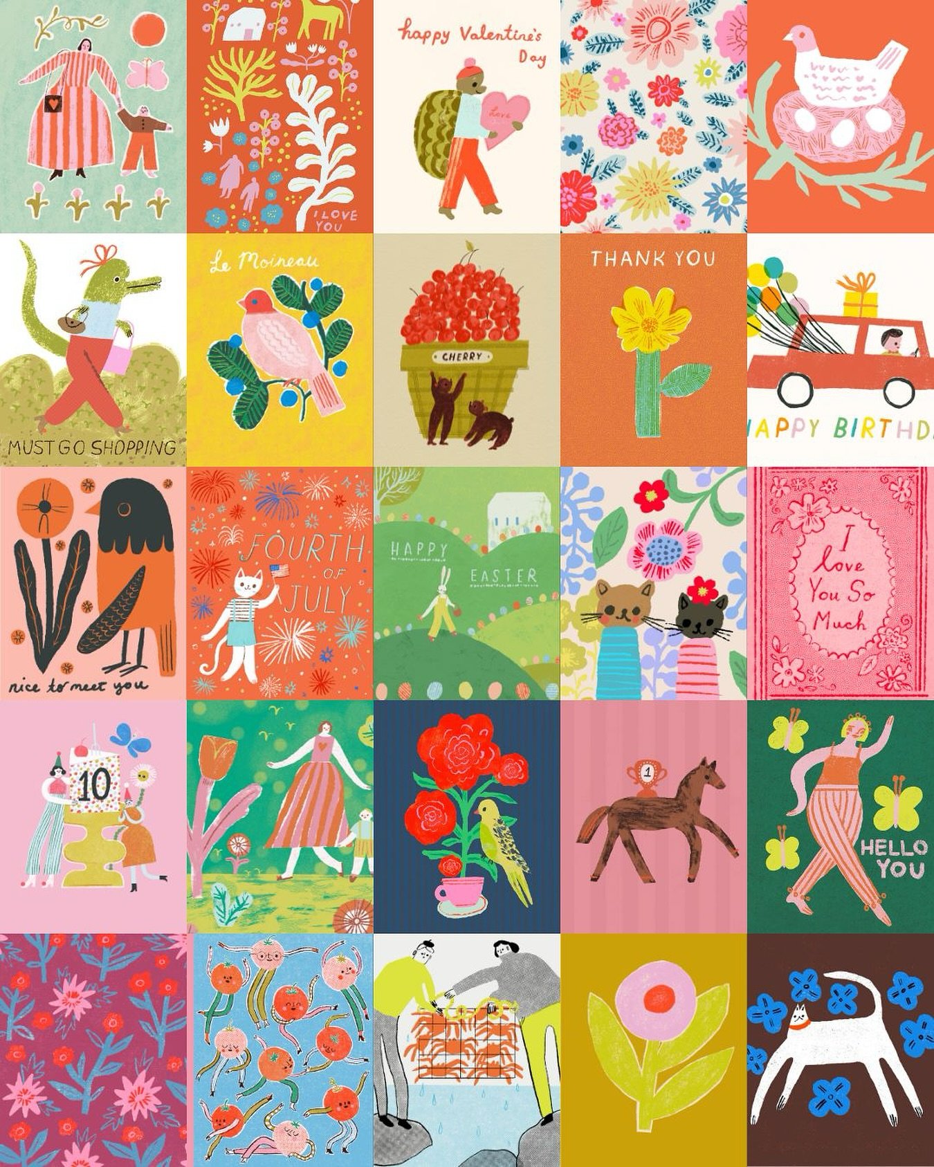 I was deleting old files on my desktop and found this collage of my work- drawings on drawings! It all looks so colorful and happy all side by side. 

.
.
.
.
.
.
.
#childrensillustrator #kidsbookillustration #colorfulartstyle #illustrationforkids #p