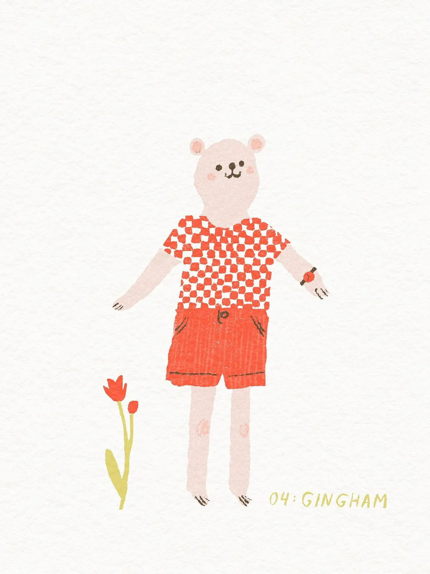 04: GINGHAM for #peachtober25 

#peachtober25gingham @peachtober #peachtober #animalcharacter #childrensillustrators #childrensbookillustrator #bearillustration 
Cute bear illustration, drawing animals in clothes, children&rsquo;s book illustrator, w