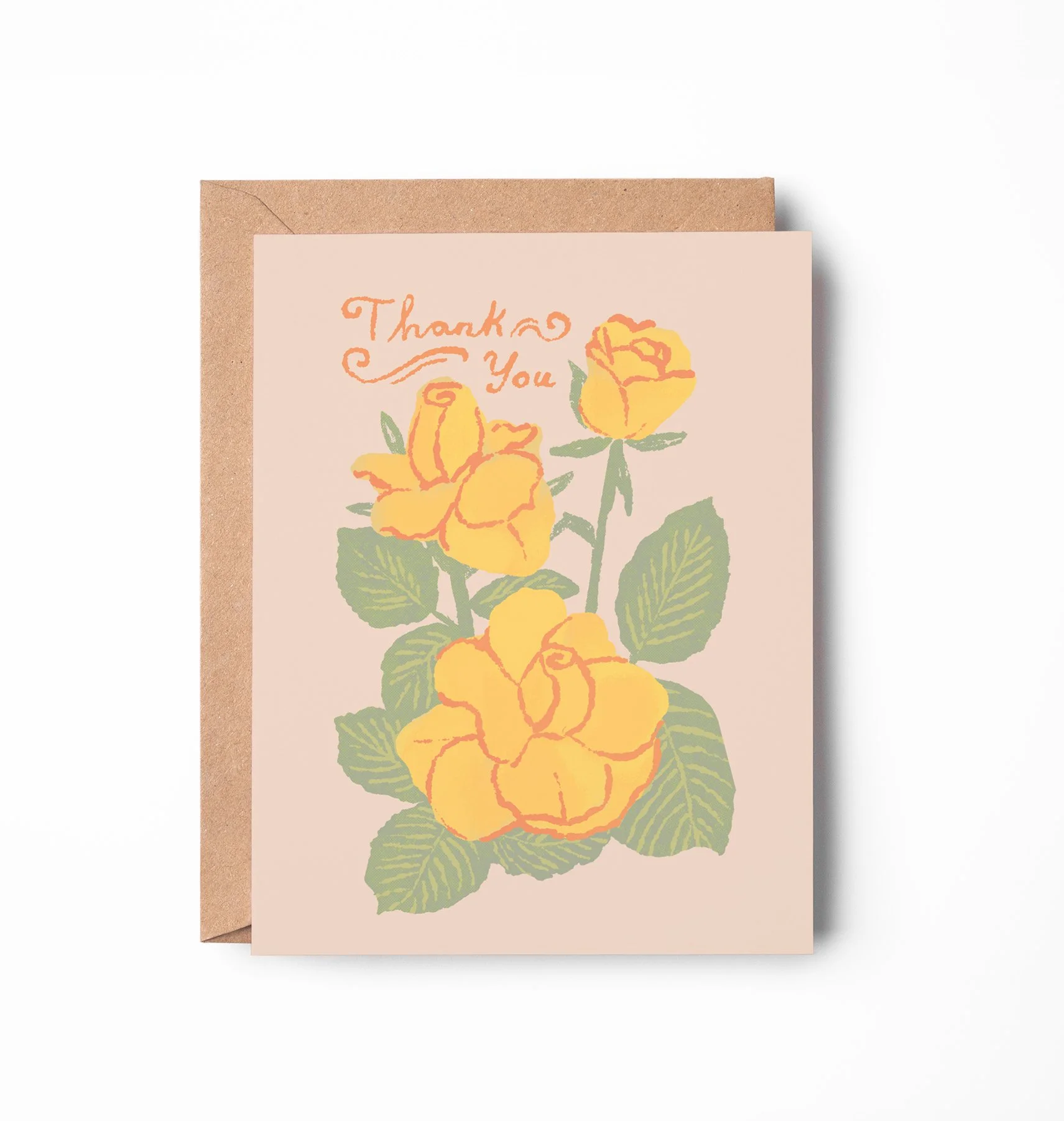 Yellow Roses Thank You Card