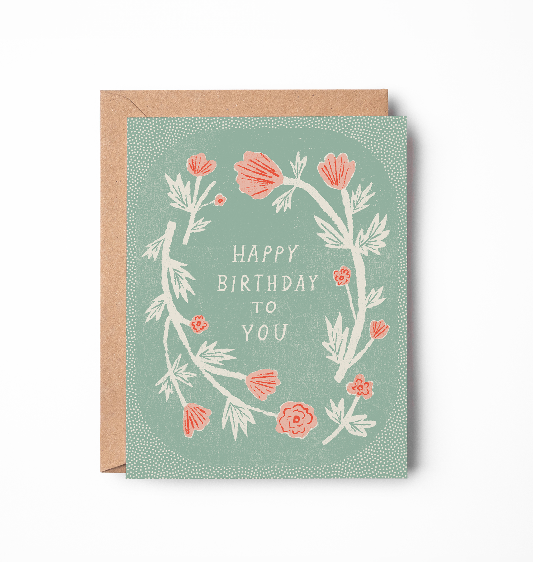 Delicate Floral Frame Birthday Card