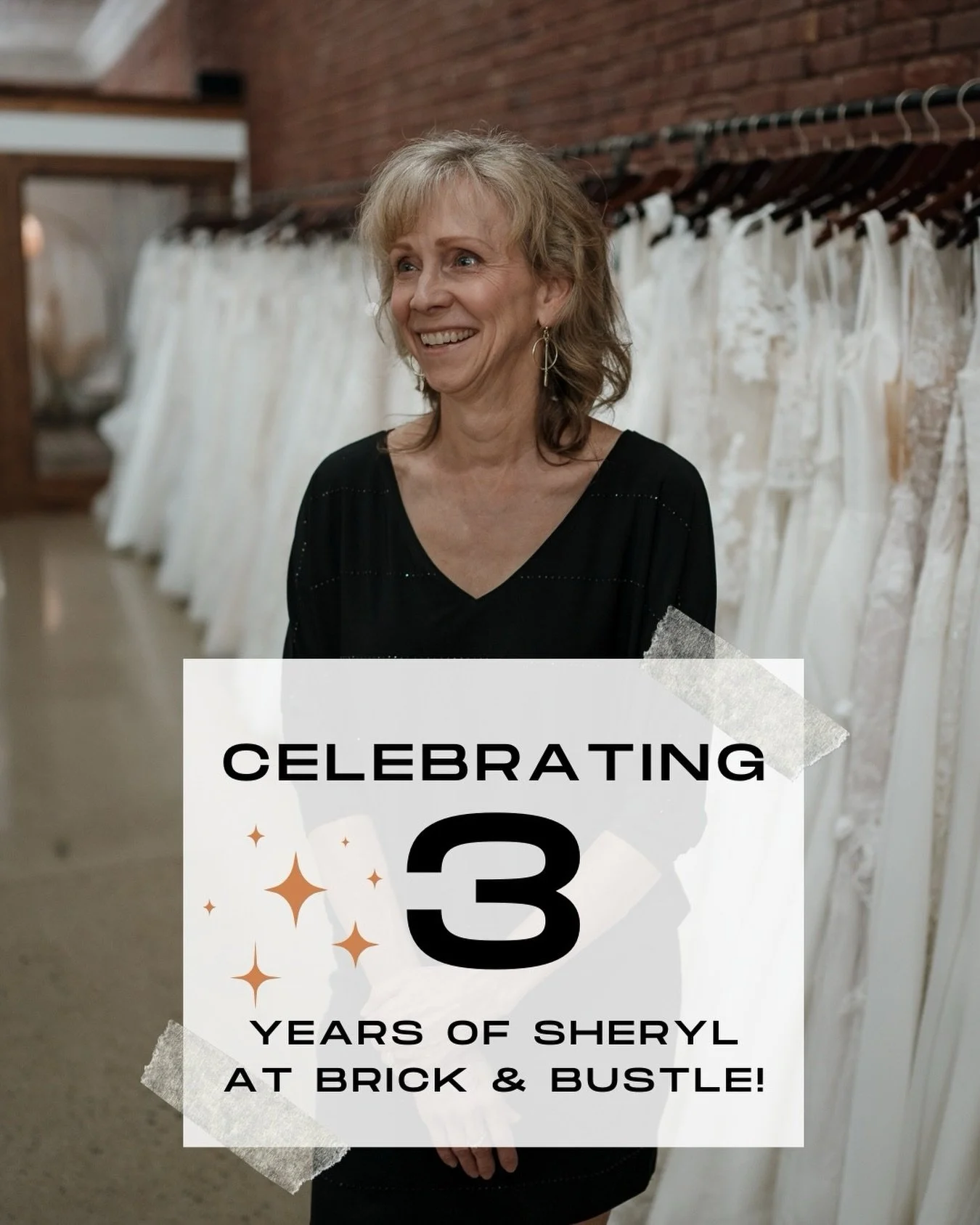 Celebrating  T H R E E  big years of Sheryl at Brick &amp; Bustle today 🖤 She&rsquo;s the glue that holds it all together, the secret sauce &amp; the resident button fixer - we would be lost without her [ or at least a little more chaotic ] 🤗