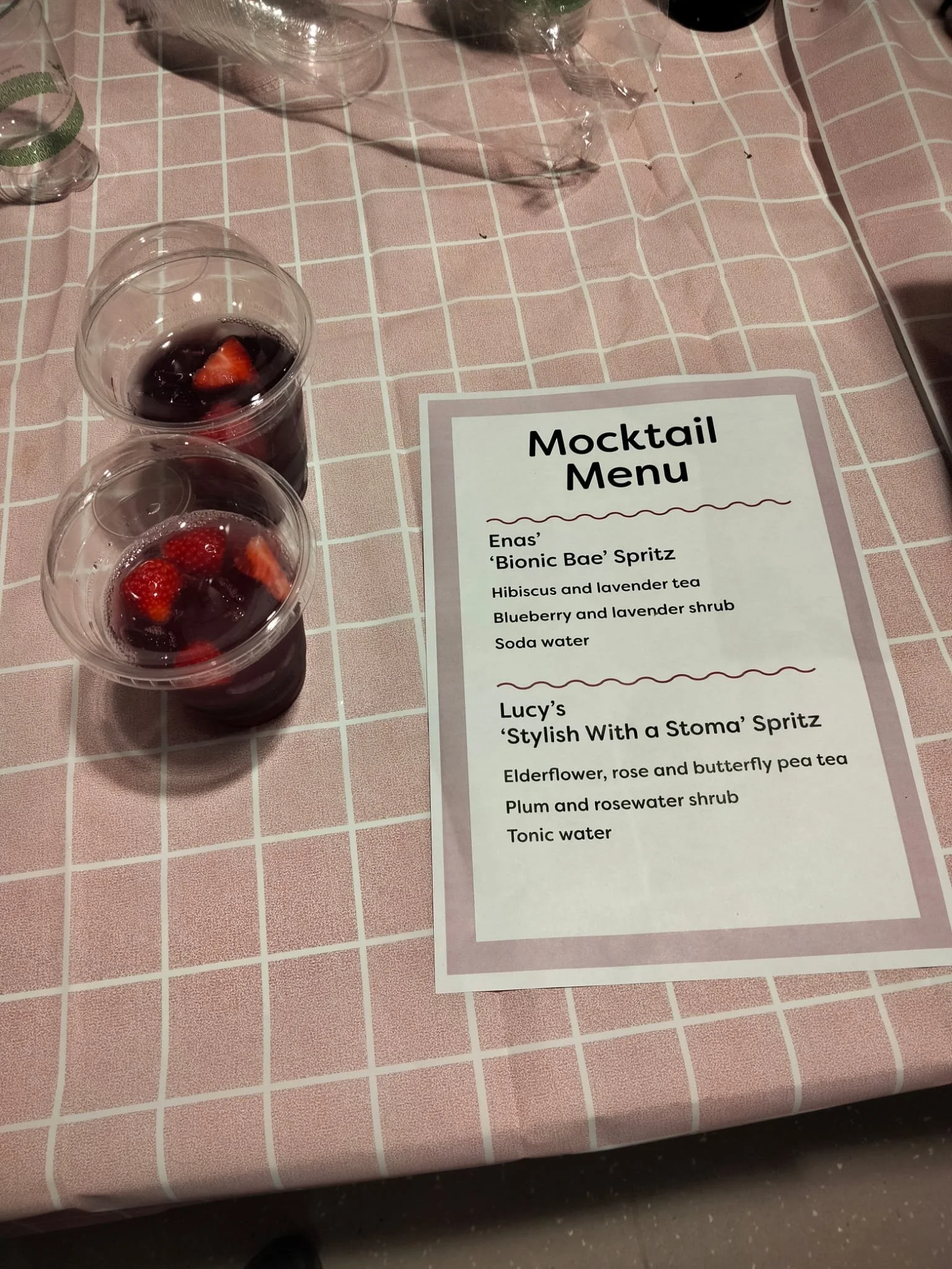 Custom made tea-based mocktails inspired by the artists work for the 'Dressing Disability' exhibition launch at Thackray Medical Museum.