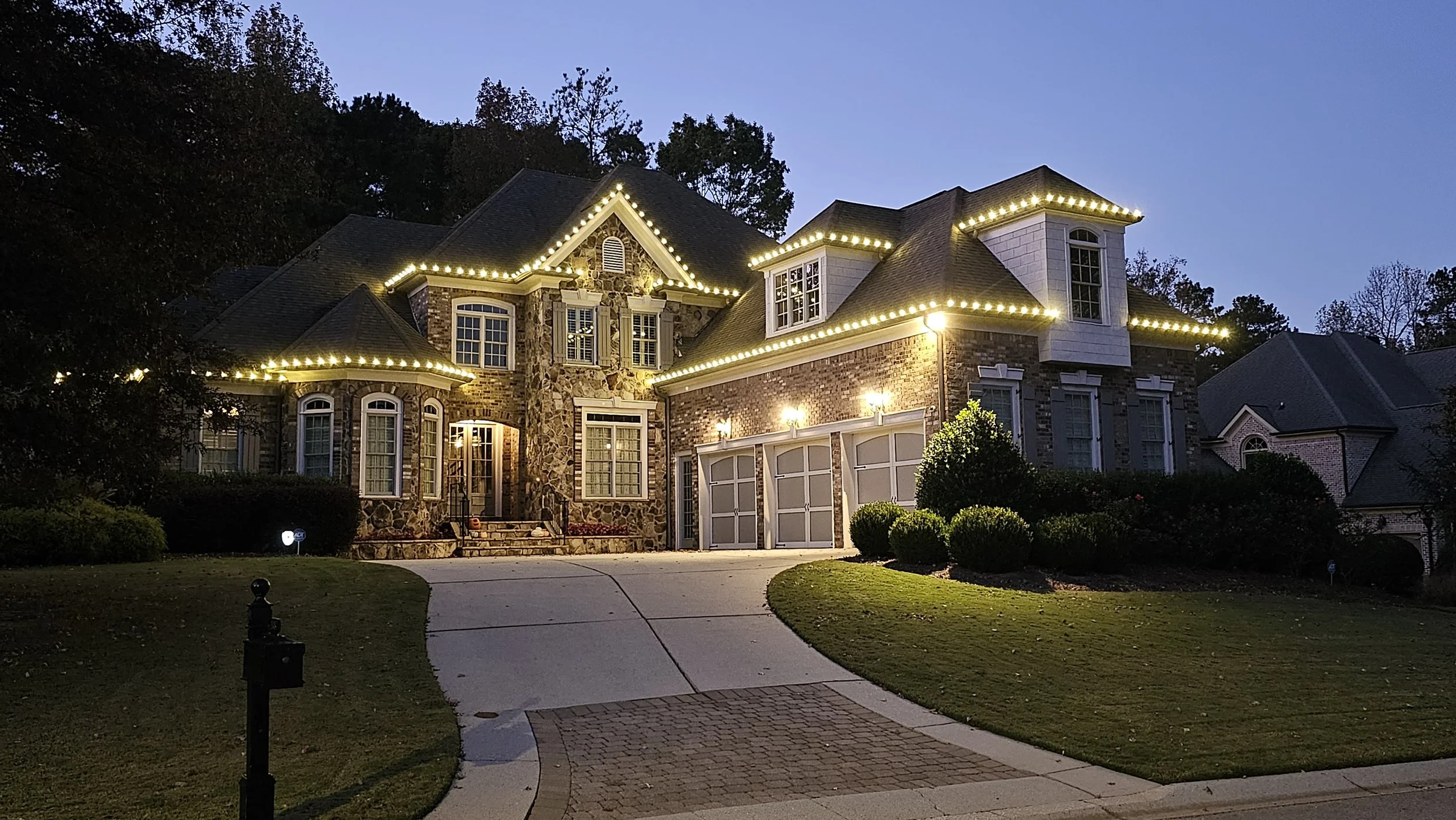 High end Residential Christmas light installation Vinings Estates GA