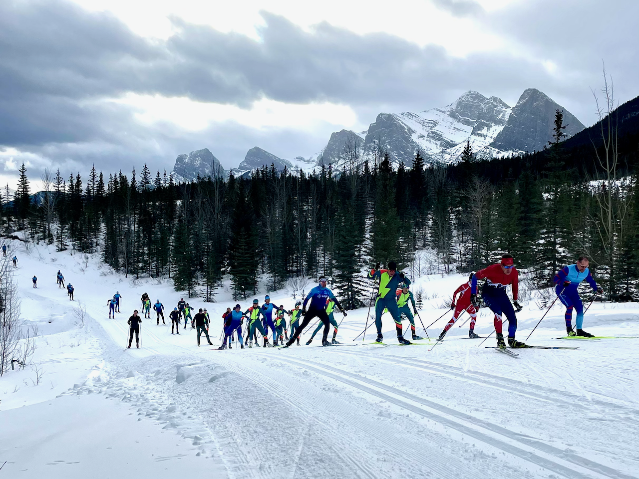 Racers in Bow Valley Masters Cup at Canmore Nordic Centre, January 11, 2026.