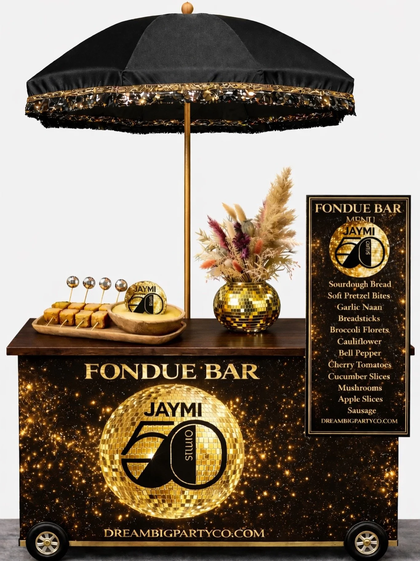 This is going to be a fun one!!! 
Dream Big FONDUE BAR!!! 🪩💃🕺🫕 
#fondue #disco #studio54 #fonduecart #dreambig