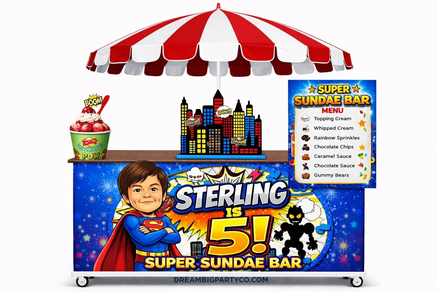 Sterling is 5!!! Dream Big Super Sundae Bar 💥