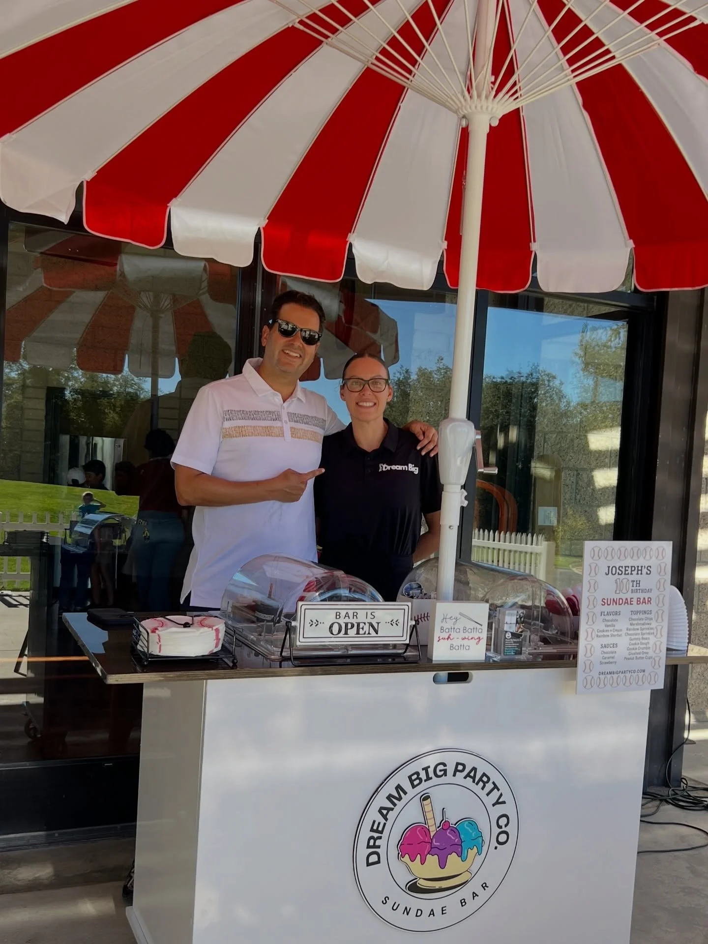 Dodgers Opening Day 💙 with @officiallyvassegh 
Dream Big Baseball Themed Sundae Bar ⚾️ 
Let's Go Dodgers!!!