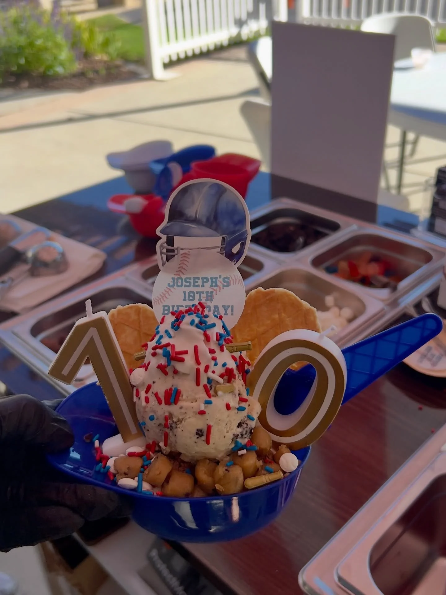 Birthday Boy wanted a baseball themed super sundae instead of a cake and Dream Big delivered 🍨 ⚾️ 
Happy Birthday, Joseph 🎉