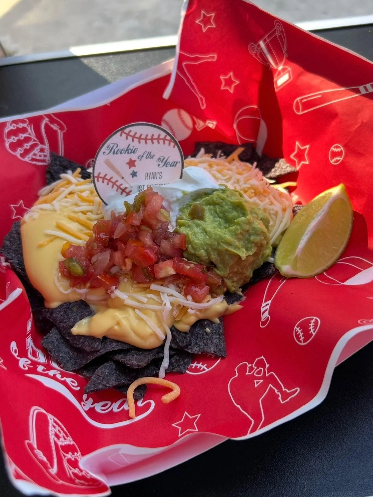 Sticking with the baseball theme ⚾️ Our Gourmet Nacho Bar was perfect for Ryan's Rookie Year 1st Birthday Party