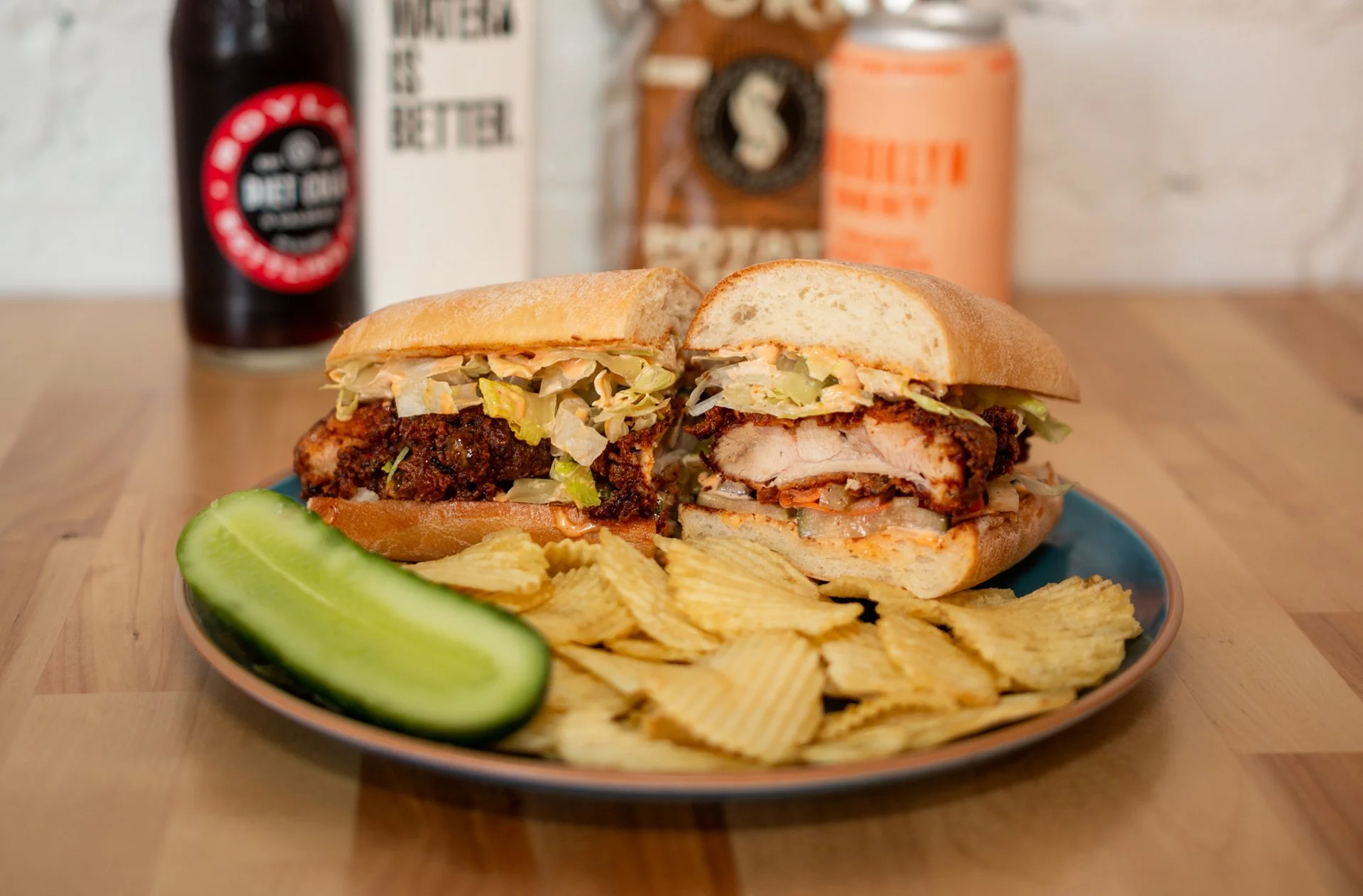 Zoller's Crispy Fried Chicken Sandwich. A delicious, savory & satisfying lunch in Windsor Terrace, Brooklyn