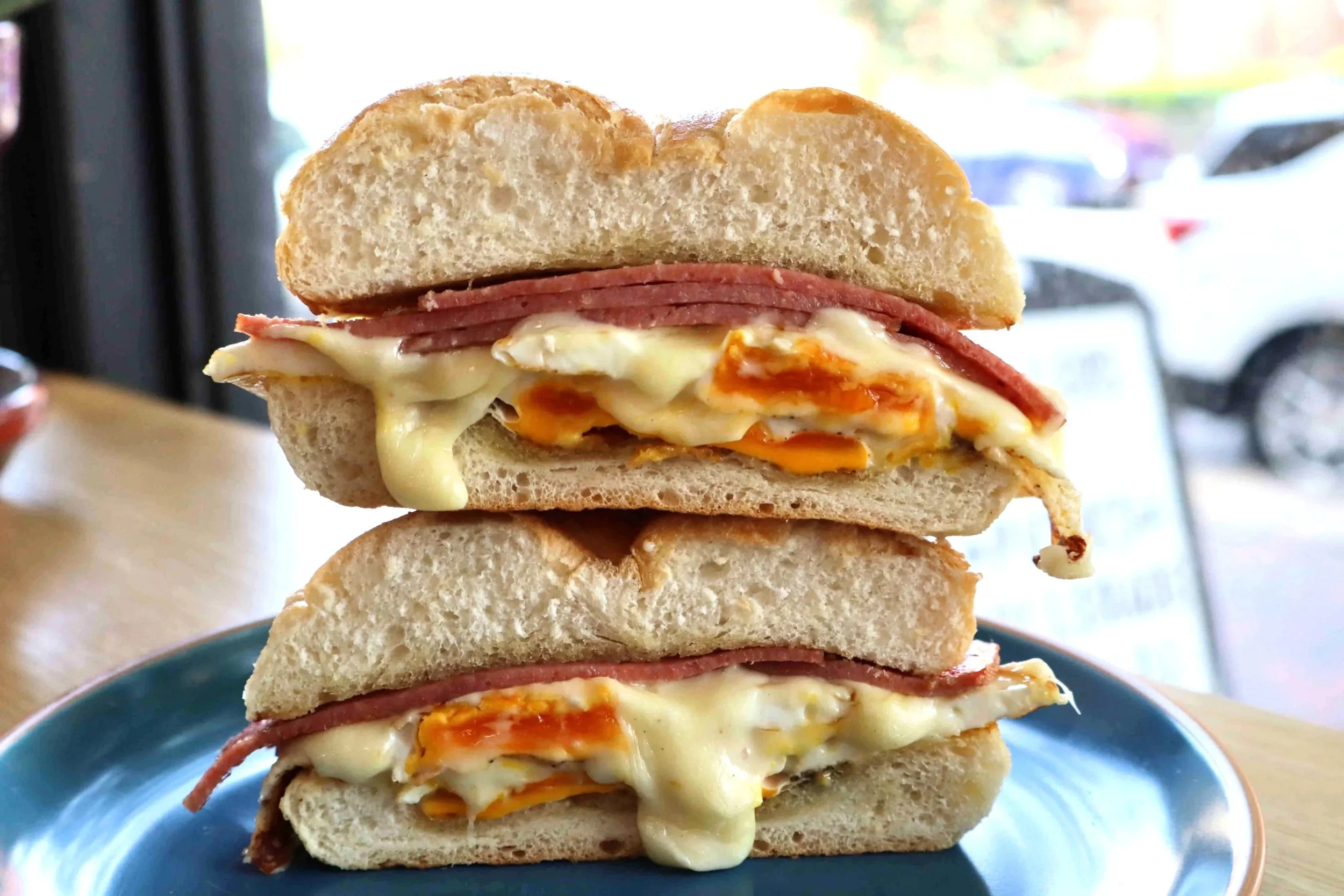 Zoller's TEC Breakfast Sandwich—A Jersey favorite—Taylor Ham, Fresh Egg & cheese on a roll