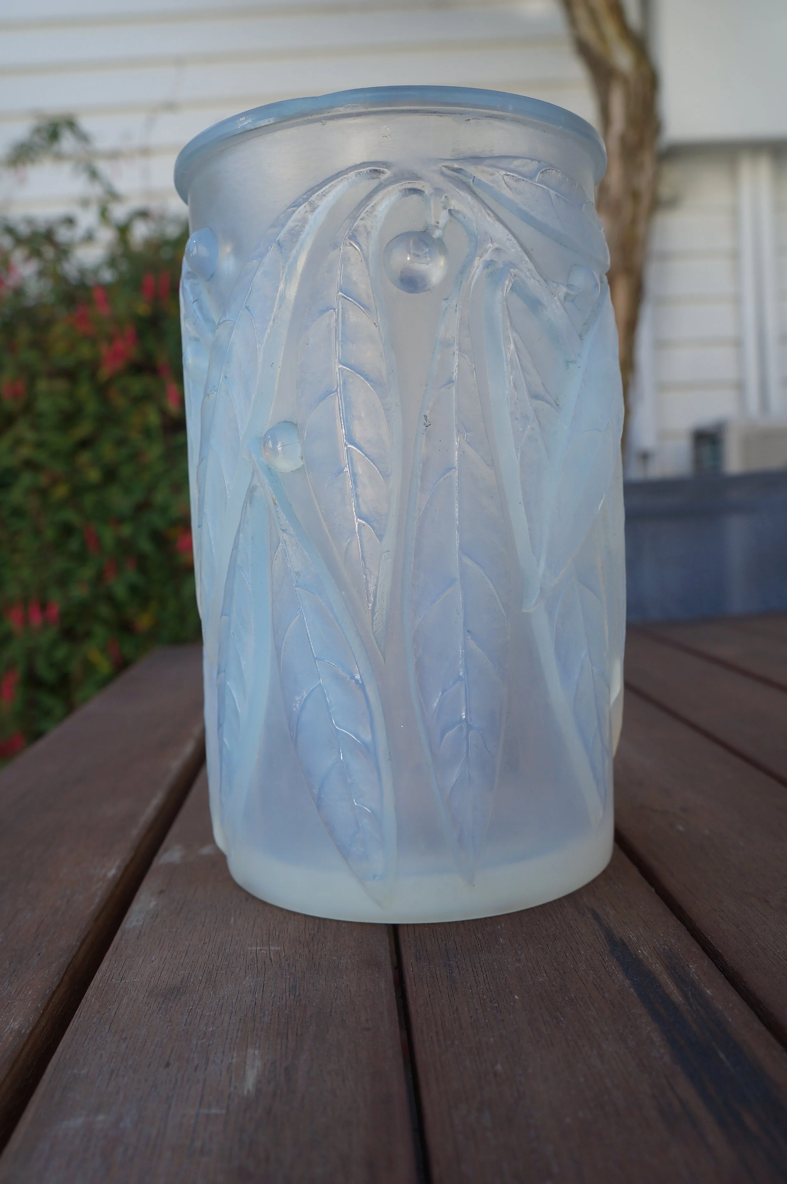 Lalique Laurier Opalescent Vase