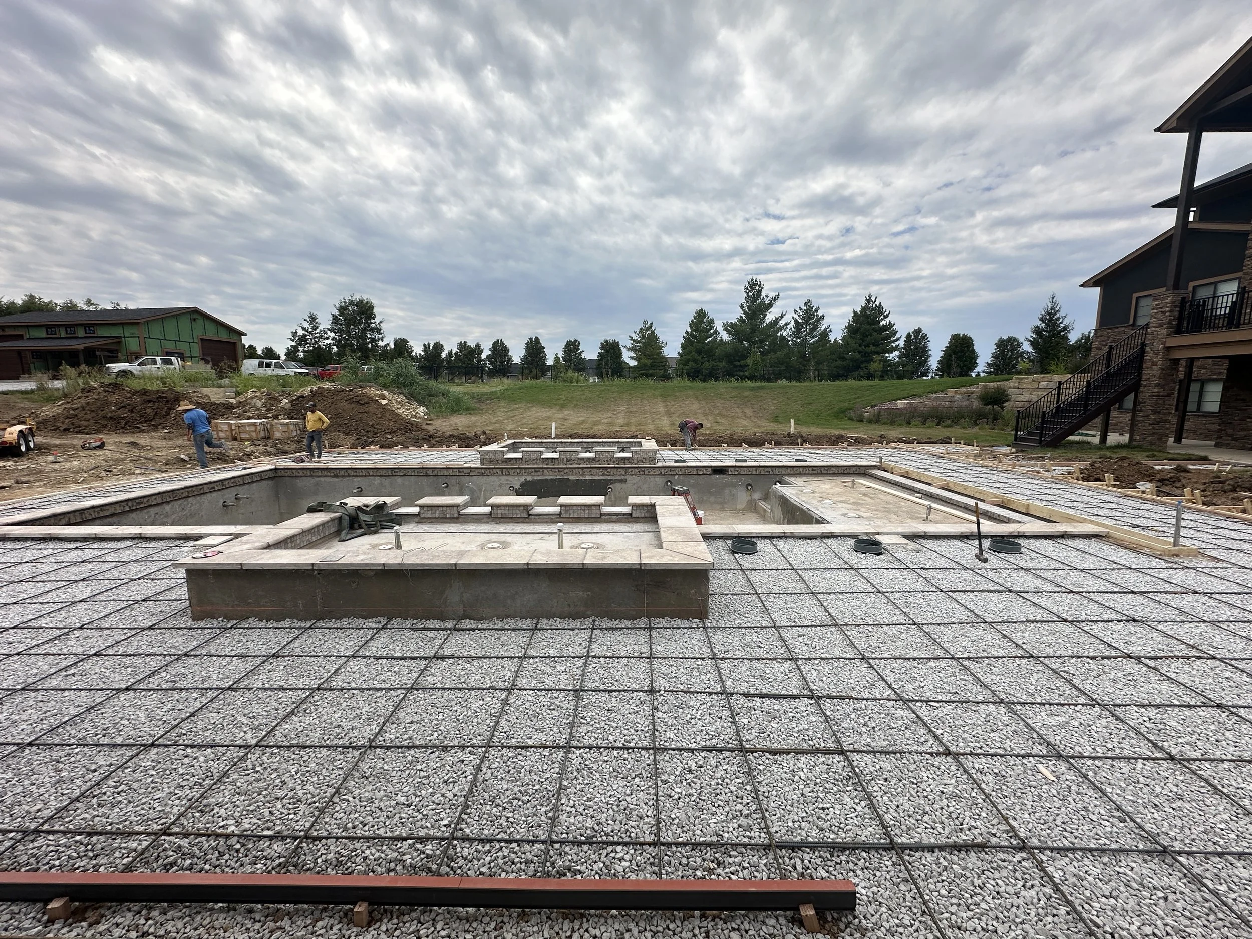 An image of the Tesla Pool prior the pool deck being poured.