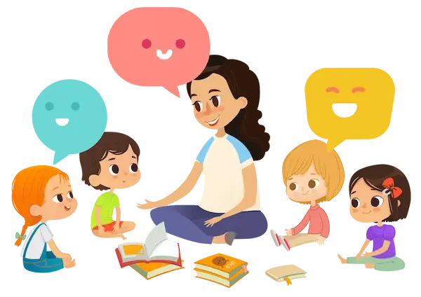 Illustration representing social interaction and communication skills