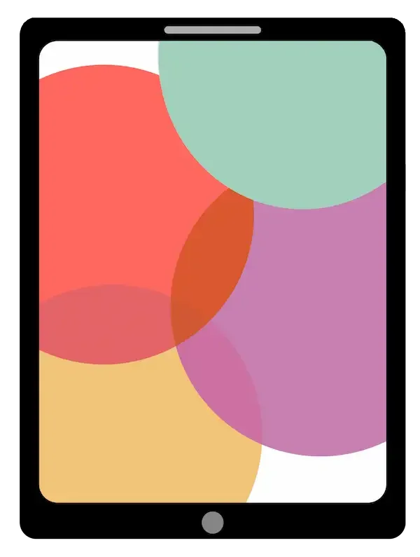 Illustration of a tablet device representing augmentative and alternative communication tools