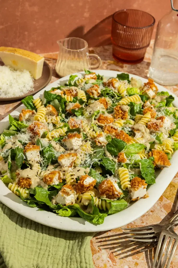 Tahini Chicken Caesar Pasta Salad
