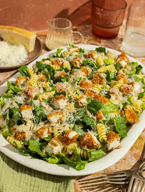 Tahini Chicken Caesar Pasta Salad