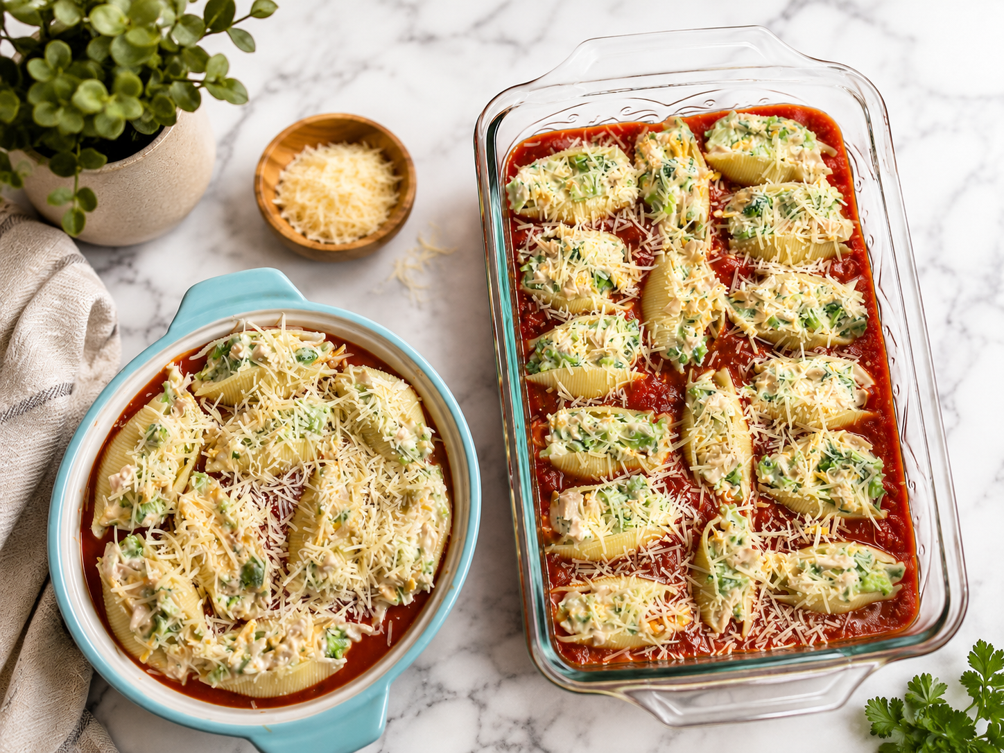 Chicken Broccoli Alfredo Stuffed Shells
