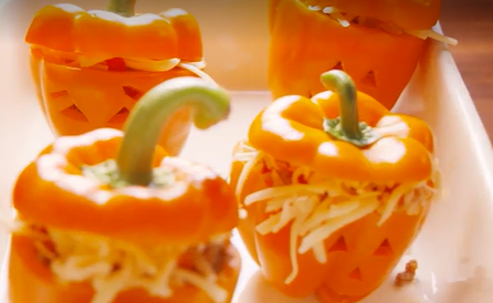 Jack-O'-Lantern Stuffed Peppers
