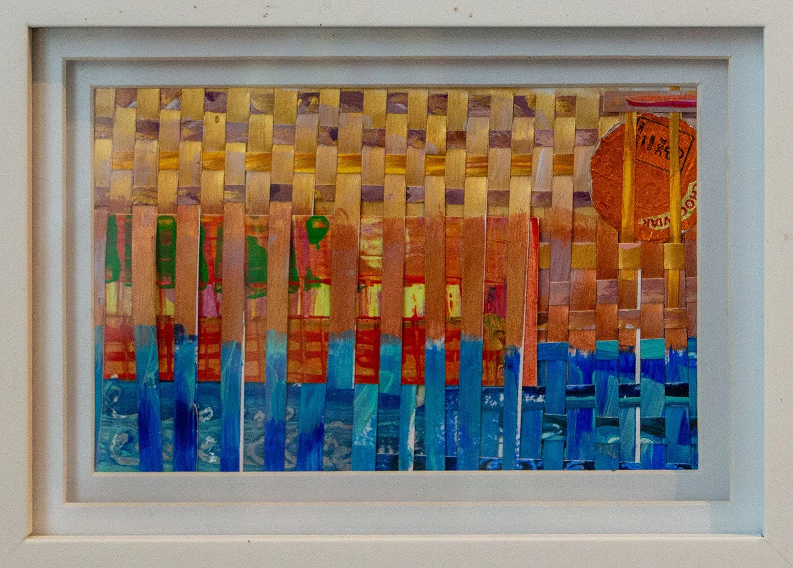   Sunset at Chelsea Pier   
Mickey Waring 
Hand Painted Woven Paper 
$50