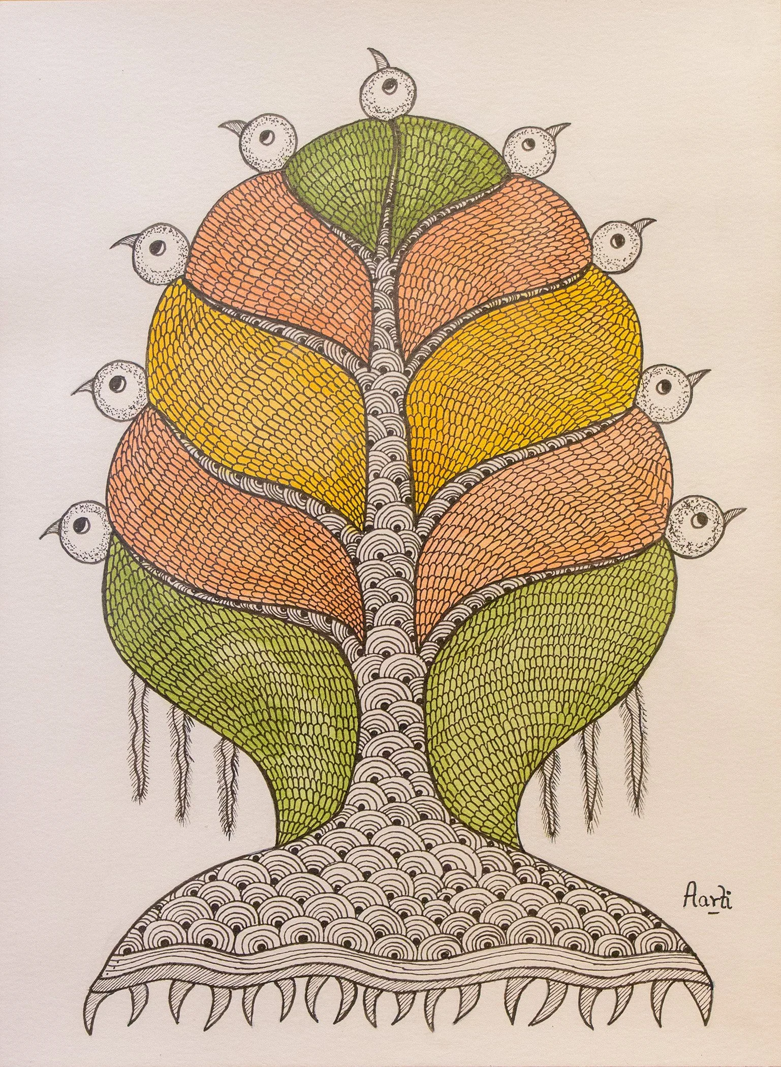   Vishwa Vrikshya - A Tapestry of Life   
Aarti Gupta 
Paper, Pen, Acrylic 
$300