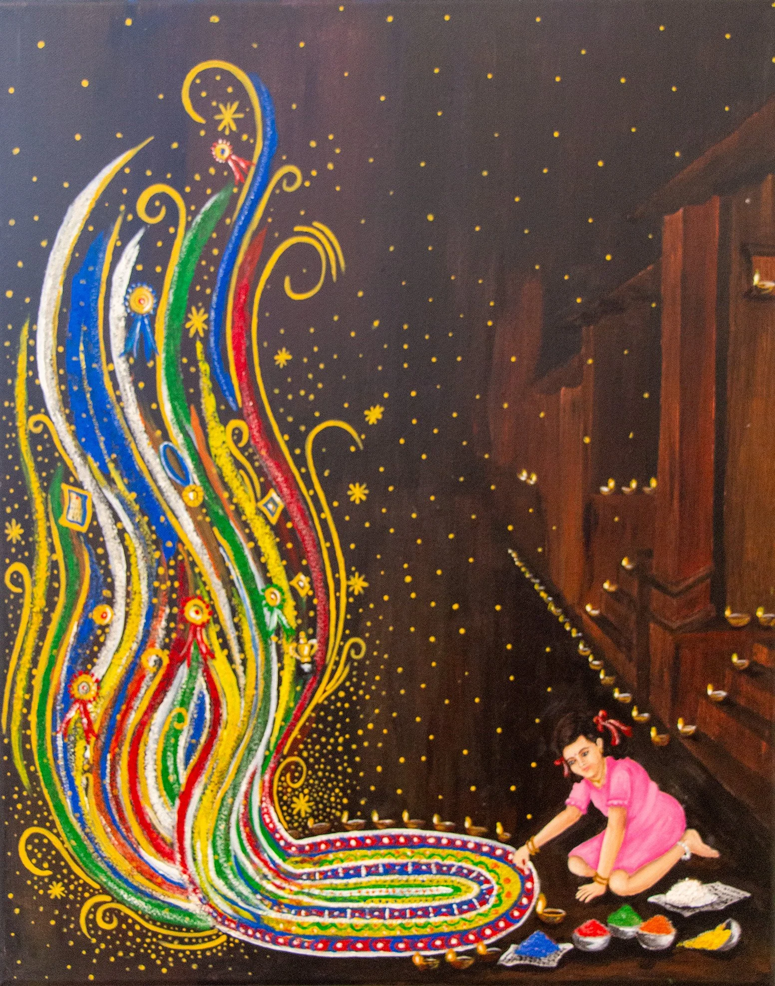   Saathiyo - Unswept Memories   
Milan Parekh 
Acrylic 
$500