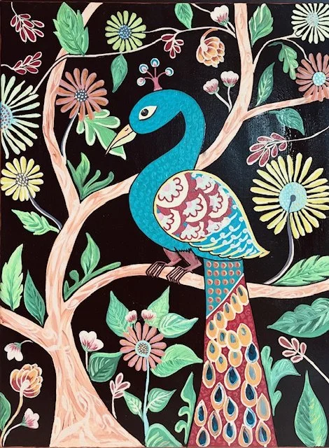   Mayura Vana   
Aparna Munshi 
Acrylic 
$300