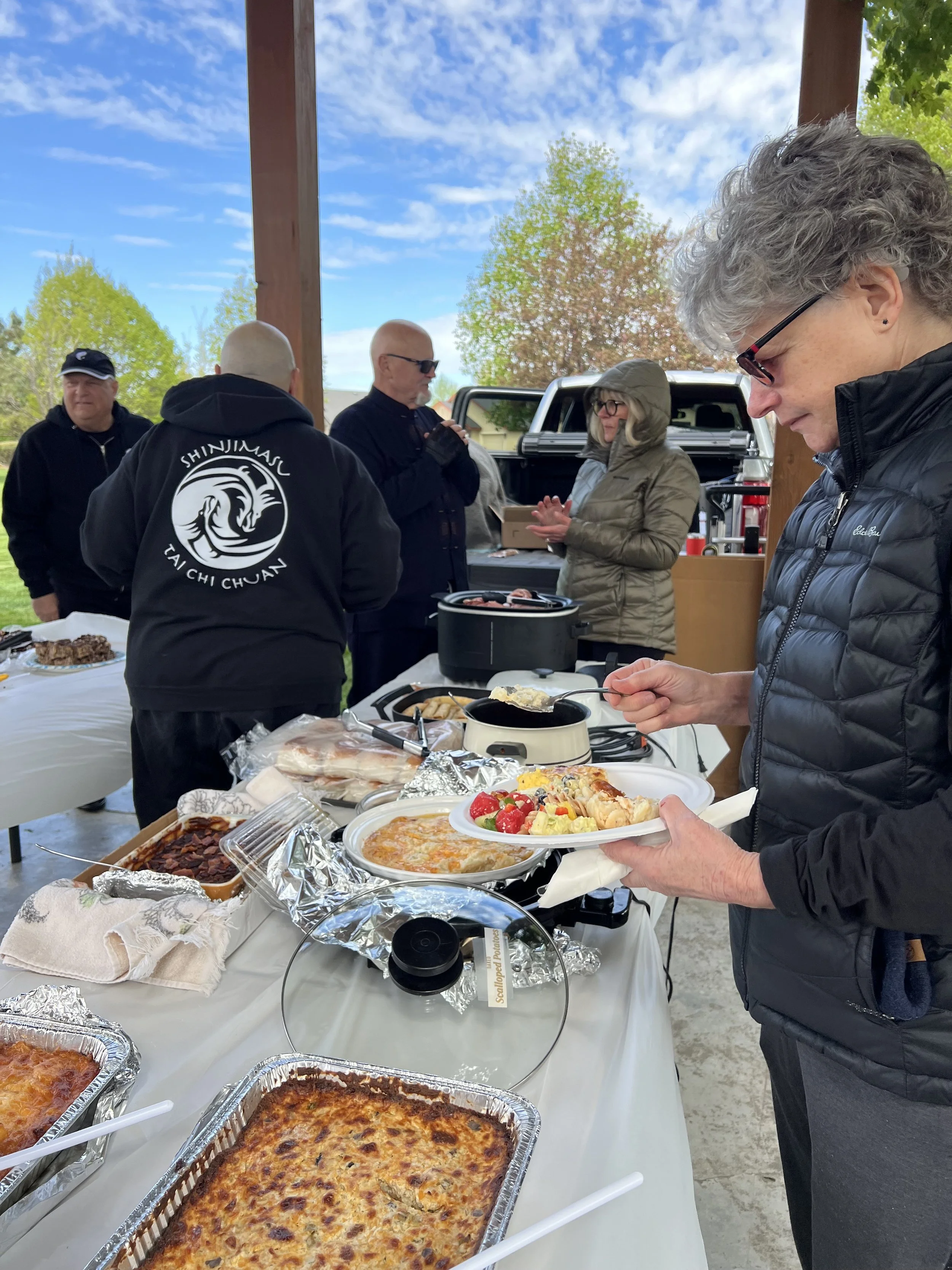 Hot dishes warmed us up!